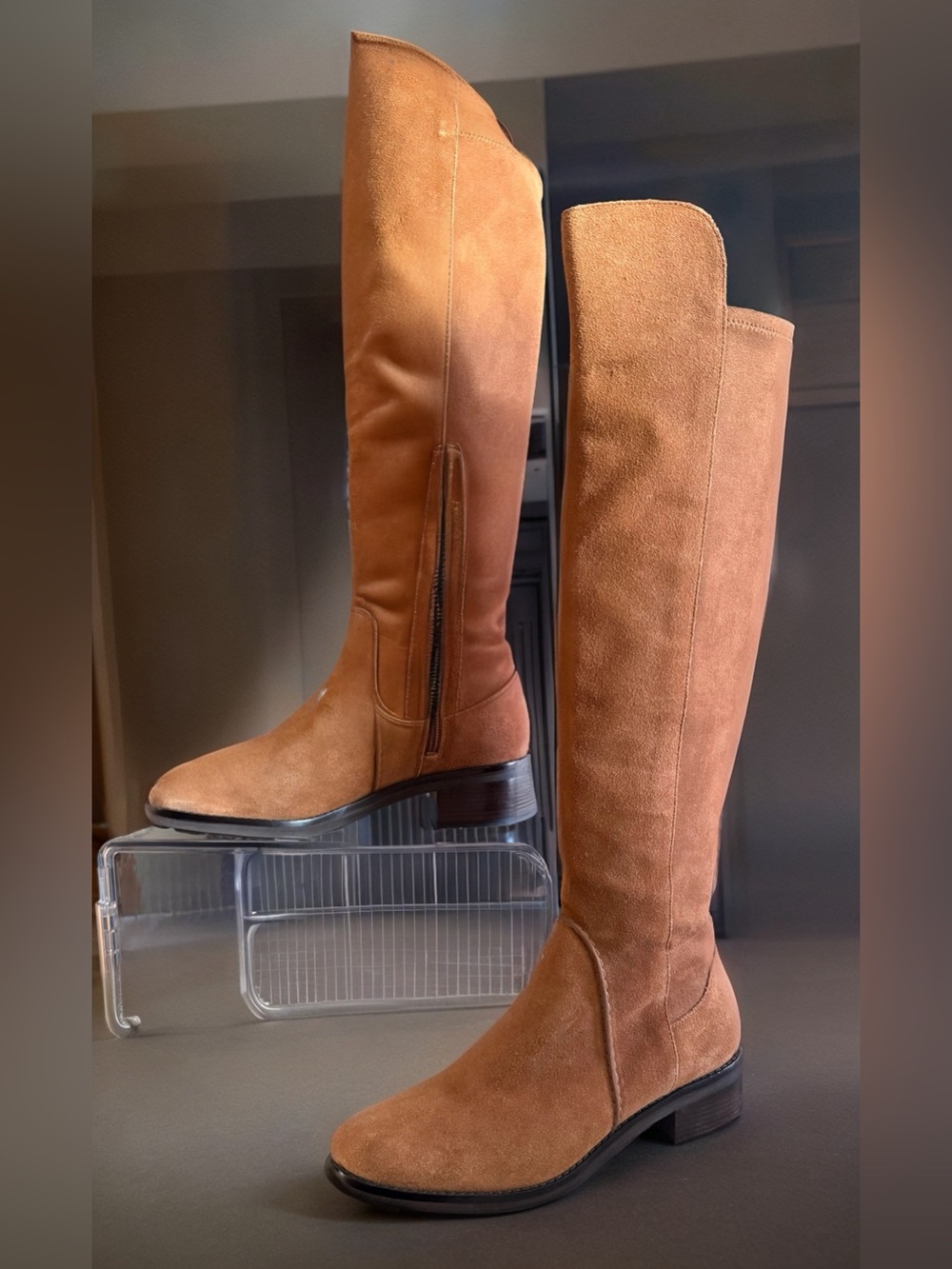 Cole Haan Isabelle Suede Over-the-Knee Boots - Whiskey (Carmel Brown) Size 8.5M